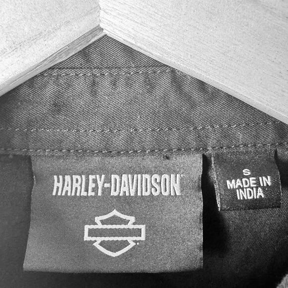 Harley Davidson Vest Women’s Size Small Black Embroidered Fringe Biker Tie Front - Picture 4 of 12